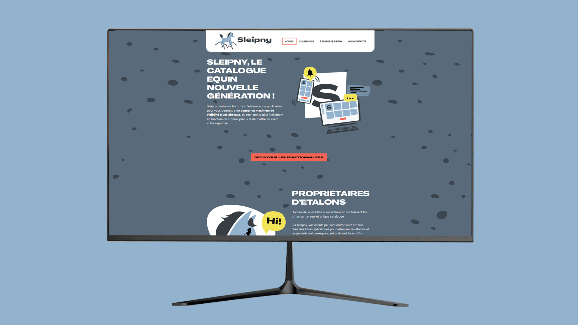 Design d'interface pour le site Sleipny.com